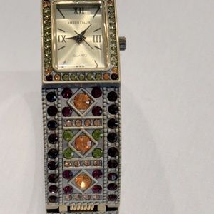 HEIDI DAUS clamper bracelet WATCH. Will need battery.  Beautifully made.